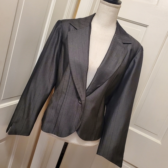 REQUIREMENTS GRAY Pinstripe Blazer size 14, Classic, Business Casual - Picture 1 of 8
